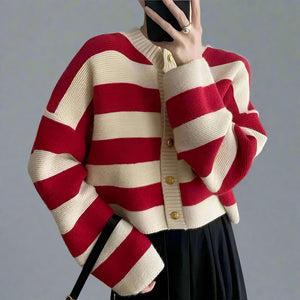 Striped Knitted Cardigan