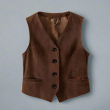 Cargar imagen en el visor de la galería, Suede V-neck Vest