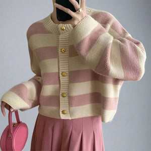 Striped Knitted Cardigan